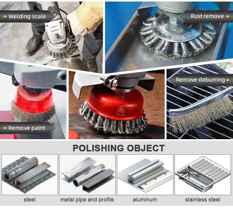 Wire cup brush application Wire cup brush application